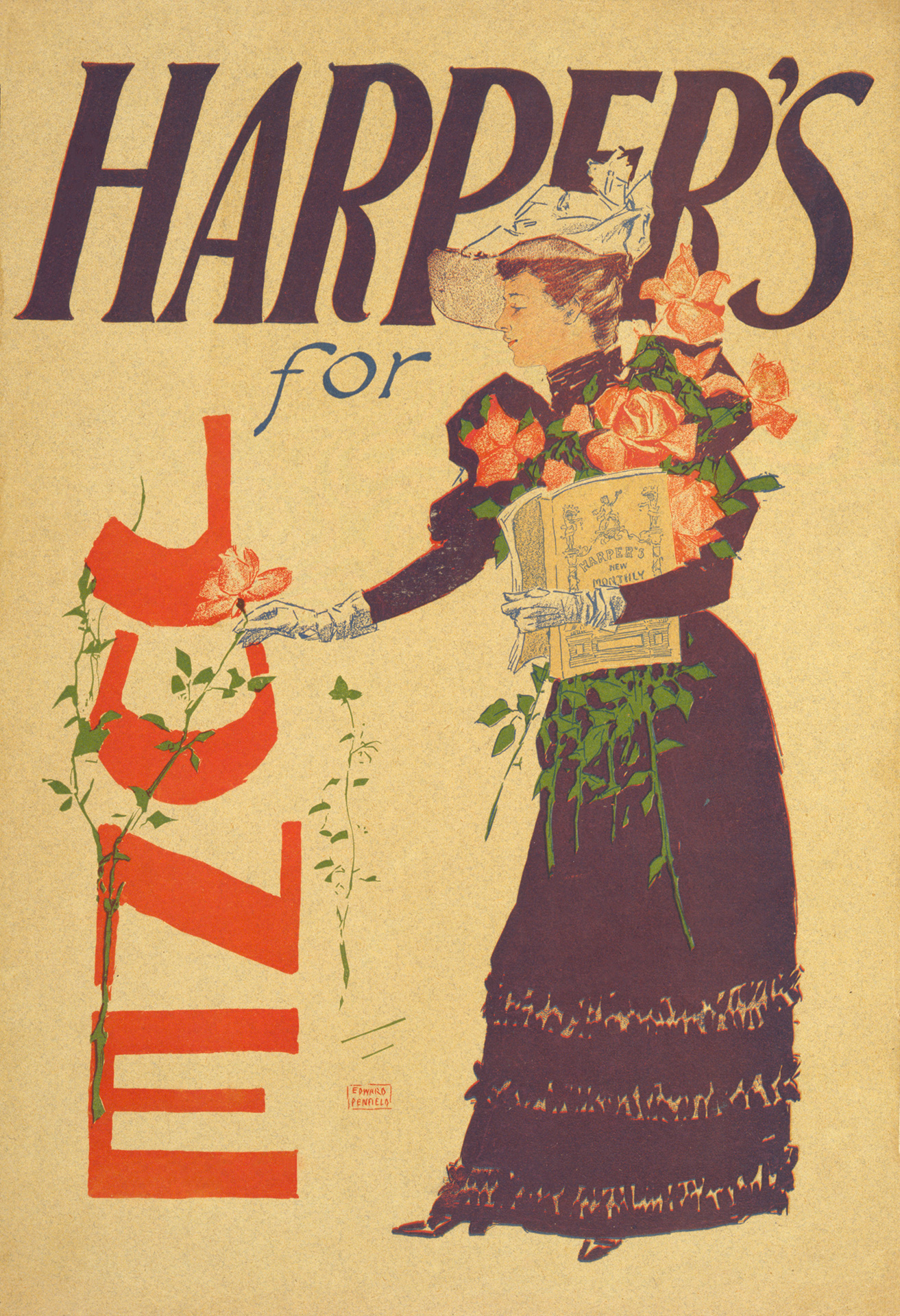 Poster by Edward Penfield for Harper's New Monthly Magazine, June 1893